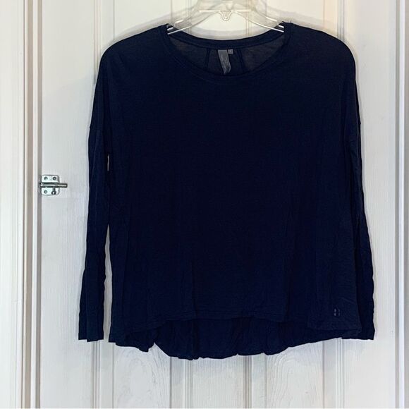 Sweaty Betty Navy Blue Long Sleeve Athletic Top Size Small - Picture 4 of 10